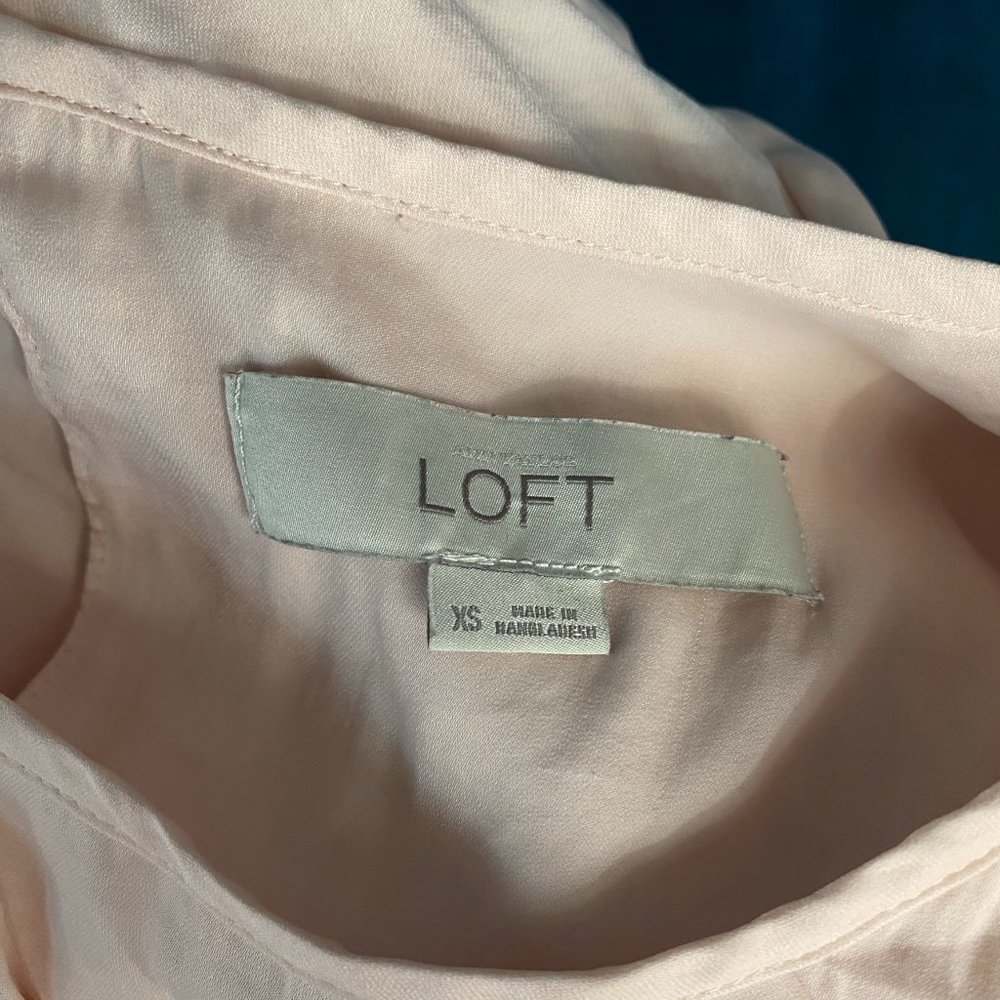 Loft Sleeveless Ruffle Top Blouse Pink - Picture 5 of 6
